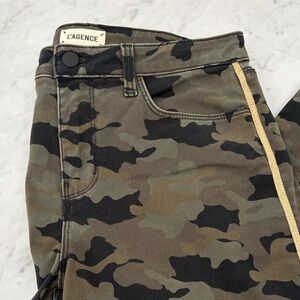 L'AGENCE Margot Camo Pants with Gold Accent